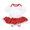 White Baby Bodysuit Minnie Dots White Pettiskirt JS4502
